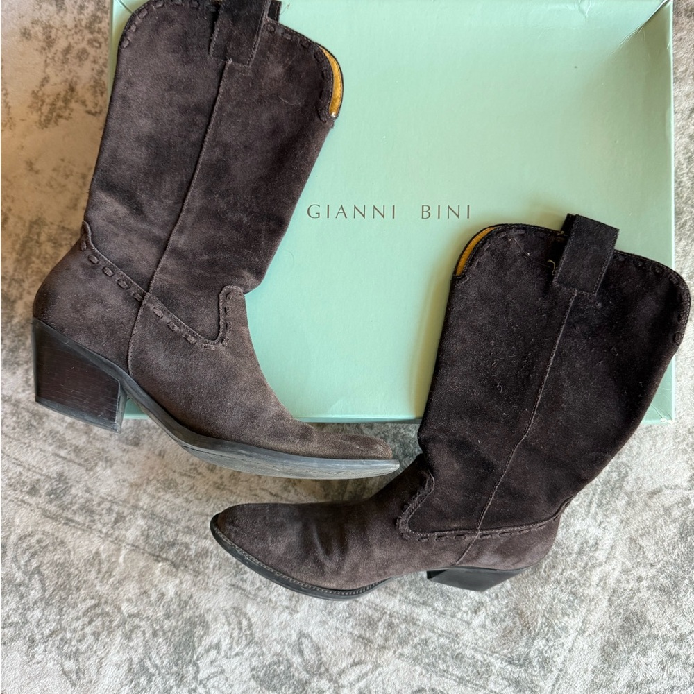 Gianni Bini Dark Brown Heeled Boots